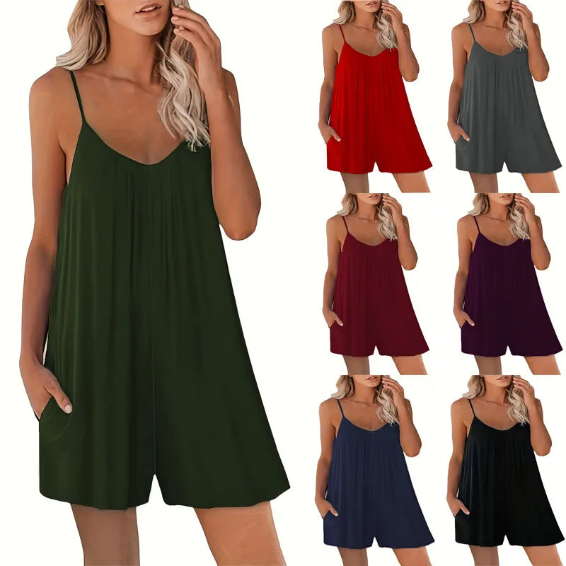2024 Summer European Women's Casual Strap Shorts